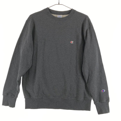 【中古品】【メンズ】 Champion チャンピオン ワンポイント 刺繍ロゴ クルーネック スウェットシャツ 147-260618-sm-12-otoh カラー：チャコールグレー 万代Net店