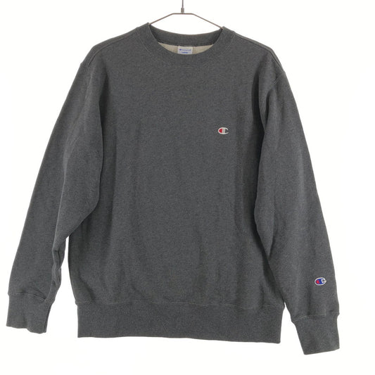 【中古品】【メンズ】 Champion チャンピオン ワンポイント 刺繍ロゴ クルーネック スウェットシャツ 147-260618-sm-12-otoh カラー：チャコールグレー 万代Net店