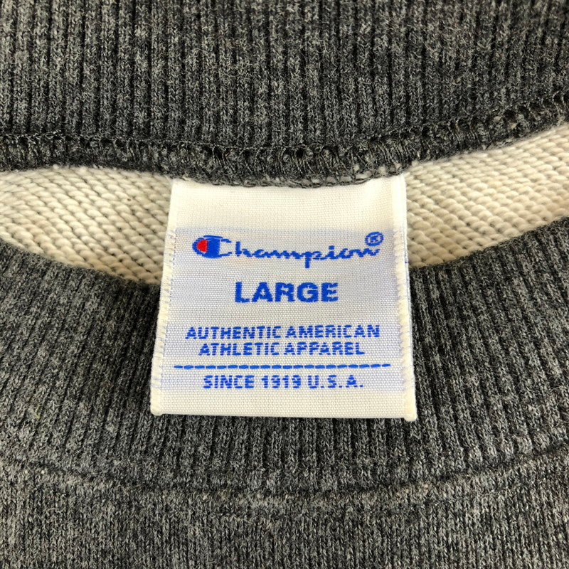 【中古品】【メンズ】 Champion チャンピオン ワンポイント 刺繍ロゴ クルーネック スウェットシャツ 147-260618-sm-12-otoh カラー：チャコールグレー 万代Net店