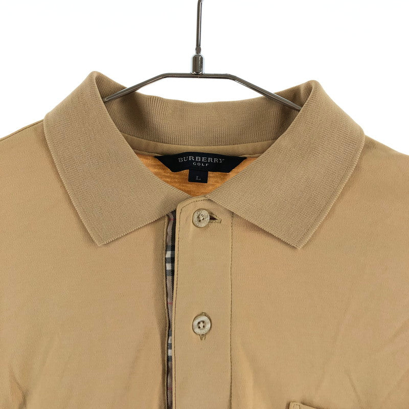 【中古品】【メンズ】 BURBERRY LONDON バーバリー ロンドン ロングスリーブ 長袖 ポロシャツ 147-260618-sm-09-otoh サイズ：L カラー：ベージュ 万代Net店
