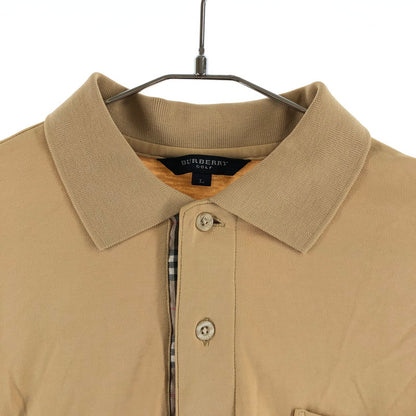 【中古品】【メンズ】 BURBERRY LONDON バーバリー ロンドン ロングスリーブ 長袖 ポロシャツ 147-260618-sm-09-otoh サイズ：L カラー：ベージュ 万代Net店