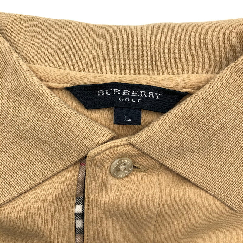 【中古品】【メンズ】 BURBERRY LONDON バーバリー ロンドン ロングスリーブ 長袖 ポロシャツ 147-260618-sm-09-otoh サイズ：L カラー：ベージュ 万代Net店