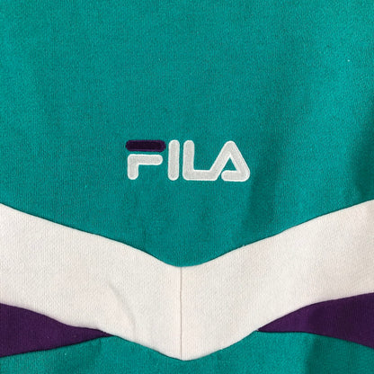 【中古品】【メンズ】 FILA フィラ 90s ヴィンテージスタイル クルーネック スウェットシャツ 147-260618-sm-13-otoh サイズ：F カラー：エメラルドグリーン 万代Net店