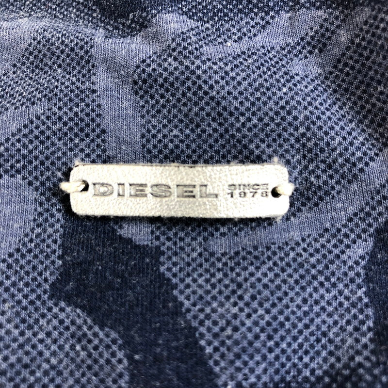 【中古品】【メンズ】 DIESEL ディーゼル 迷彩柄 カモフラージュ Vネック Tシャツ レギュラーフィット 147-260618-sm-06-otoh サイズ：L カラー：ネイビー 万代Net店