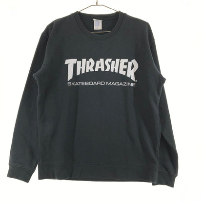 【中古品】【メンズ】 THRASHER スラッシャー スウェット トップス トレーナー ウェア ウエア 長袖 クルーネック プリント スポーティ スケーター スケート ブラック 147-260616-sm-04-otoh サイズ：L カラー：ブラック 万代Net店