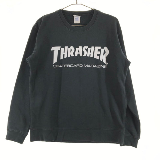 【中古品】【メンズ】 THRASHER スラッシャー スウェット トップス トレーナー ウェア ウエア 長袖 クルーネック プリント スポーティ スケーター スケート ブラック 147-260616-sm-04-otoh サイズ：L カラー：ブラック 万代Net店