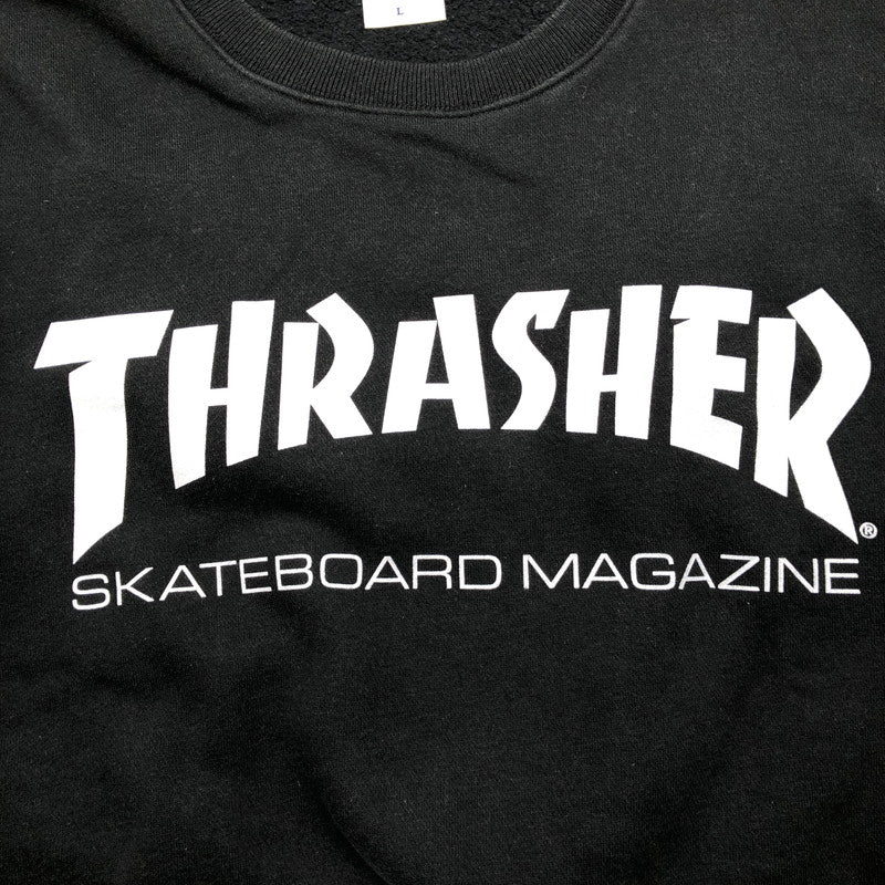 【中古品】【メンズ】 THRASHER スラッシャー スウェット トップス トレーナー ウェア ウエア 長袖 クルーネック プリント スポーティ スケーター スケート ブラック 147-260616-sm-04-otoh サイズ：L カラー：ブラック 万代Net店
