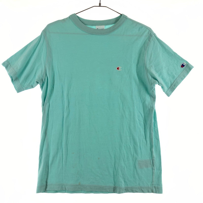 【中古品】【メンズ】 Champion チャンピオン ワンポイント刺繍ロゴ Tシャツ ミントグリーン ターコイズ 147-260618-sm-04-otoh カラー：ミントグリーン 万代Net店