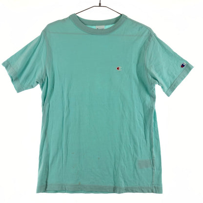 【中古品】【メンズ】 Champion チャンピオン ワンポイント刺繍ロゴ Tシャツ ミントグリーン ターコイズ 147-260618-sm-04-otoh カラー：ミントグリーン 万代Net店