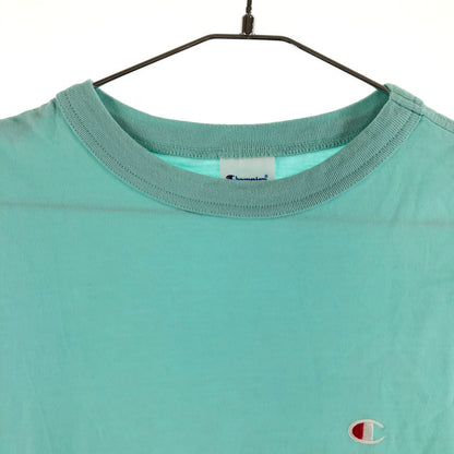 【中古品】【メンズ】 Champion チャンピオン ワンポイント刺繍ロゴ Tシャツ ミントグリーン ターコイズ 147-260618-sm-04-otoh カラー：ミントグリーン 万代Net店