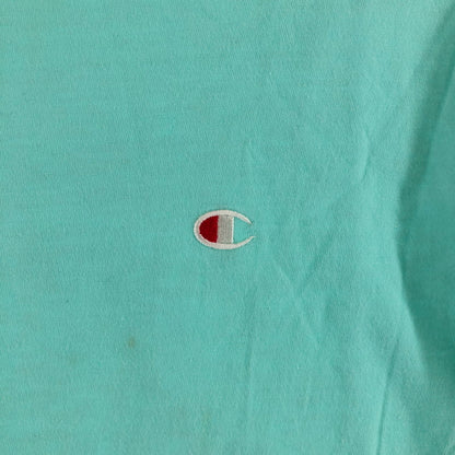 【中古品】【メンズ】 Champion チャンピオン ワンポイント刺繍ロゴ Tシャツ ミントグリーン ターコイズ 147-260618-sm-04-otoh カラー：ミントグリーン 万代Net店