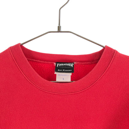【中古品】【メンズ】 THRASHER スラッシャー スウェット トップス トレーナー ウェア ウエア 長袖 クルーネック プリント スポーティ スケーター スケート レッド 147-260616-sm-05-otoh サイズ：L カラー：レッド 万代Net店
