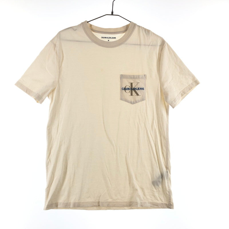 【中古品】【メンズ】 Calvin Klein Jeans カルバン クライン ジーンズ モノグラムロゴ ポケット Tシャツ 147-260618-sm-08-otoh サイズ：M カラー：オフホワイト 万代Net店