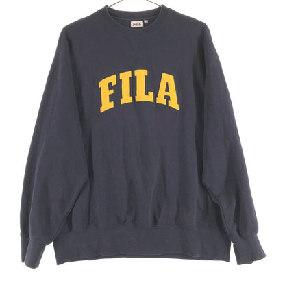 【中古品】【メンズ】 FILA フィラ クルーネック スウェット シャツ トレーナー 147-260616-sm-02-otoh サイズ：F カラー：ネイビー 万代Net店