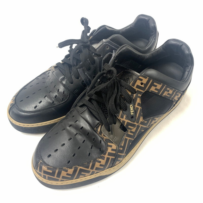 【中古品】【メンズ】 FENDI フェンディ FFモノグラム スニーカー 靴 162-260616-st-01-otoh カラー：ブラック 万代Net店