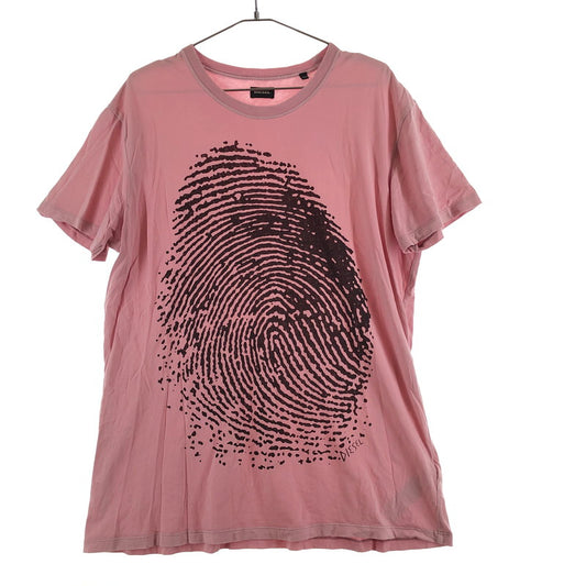 【中古品】【メンズ】 DIESEL ディーゼル 指紋プリント Tシャツ　 147-260618-sm-01-otoh サイズ：XXL カラー：ピンク 万代Net店
