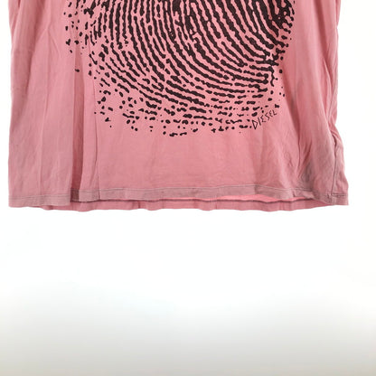 【中古品】【メンズ】 DIESEL ディーゼル 指紋プリント Tシャツ　 147-260618-sm-01-otoh サイズ：XXL カラー：ピンク 万代Net店