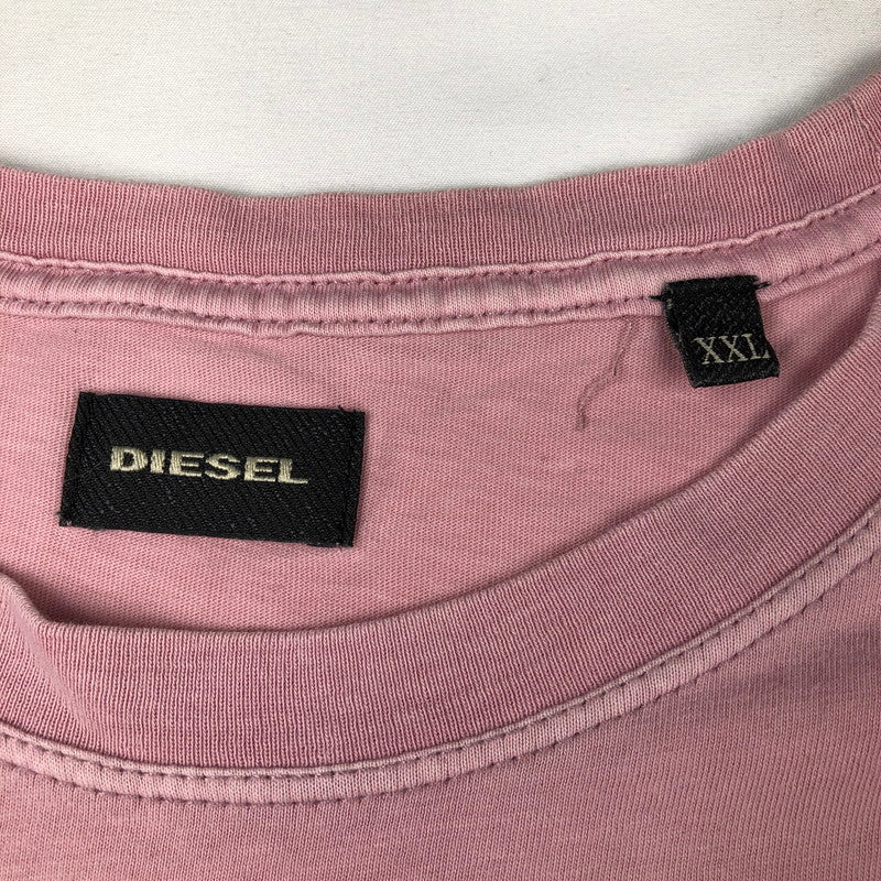 【中古品】【メンズ】 DIESEL ディーゼル 指紋プリント Tシャツ　 147-260618-sm-01-otoh サイズ：XXL カラー：ピンク 万代Net店