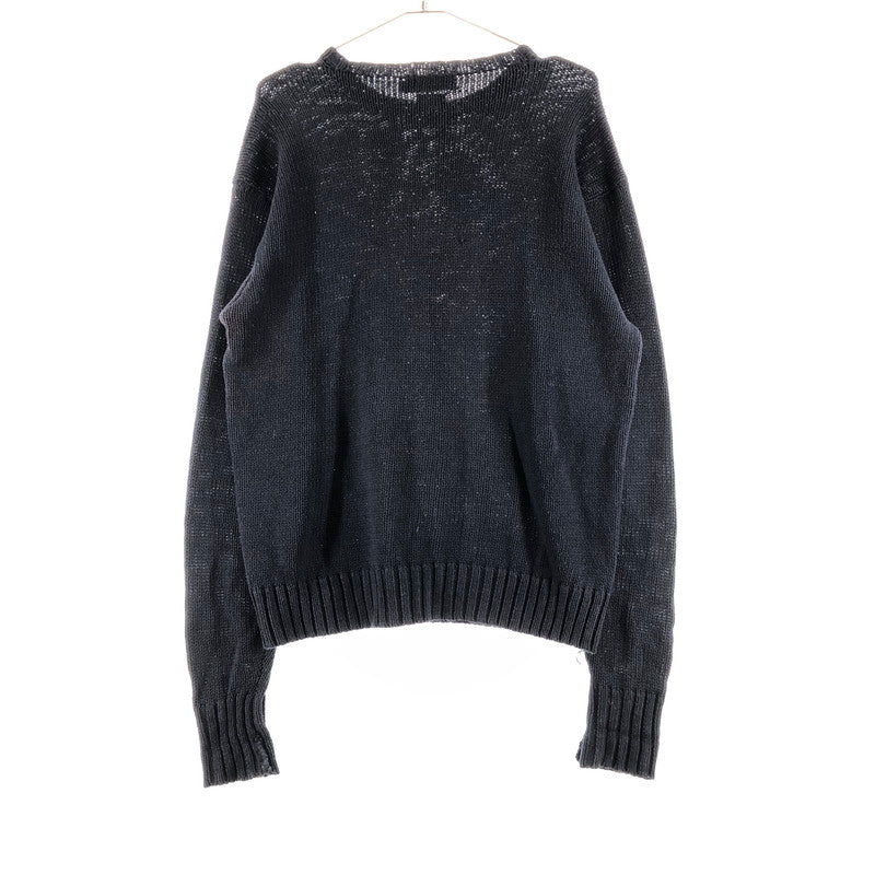 【中古品】【メンズ】 POLO RALPH LAUREN コットン リネン ニット ベアセーター 147-260619-sm-09-otoh サイズ：L カラー：ネイビー 万代Net店