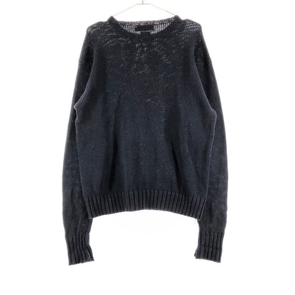 【中古品】【メンズ】 POLO RALPH LAUREN コットン リネン ニット ベアセーター 147-260619-sm-09-otoh サイズ：L カラー：ネイビー 万代Net店