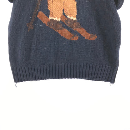 【中古品】【メンズ】 POLO RALPH LAUREN コットン リネン ニット ベアセーター 147-260619-sm-09-otoh サイズ：L カラー：ネイビー 万代Net店