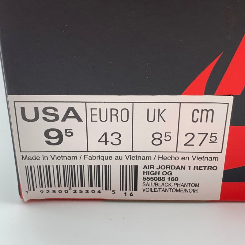 【中古美品】【メンズ】 NIKE ナイキ 555088-160 AIR JORDAN 1 RETRO HIGH OG "SAIL UNIVERSITY RED" スニーカー 靴 160-260623-st-01-otoh カラー：セイル/ブラック-ファントム-ユニバーシティ レッド 万代Net店
