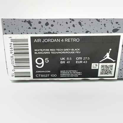【中古美品】【メンズ】 NIKE ナイキ CT8527-100 AIR JORDAN 4 "TECH WHITE" スニーカー 靴 160-260626-st-02-otoh カラー：ホワイト / テックグレー / ブラック / ファイヤーレッド 万代Net店