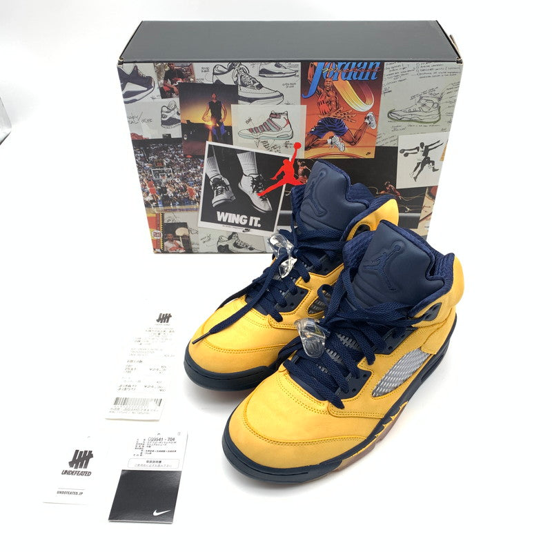 【中古美品】【メンズ】 NIKE ナイキ CQ9541-704 AIR JORDAN 5 "MICHIGAN" スニーカー 靴 160-260626-st-01-otoh カラー：アマリロ / カレッジネイビー 万代Net店