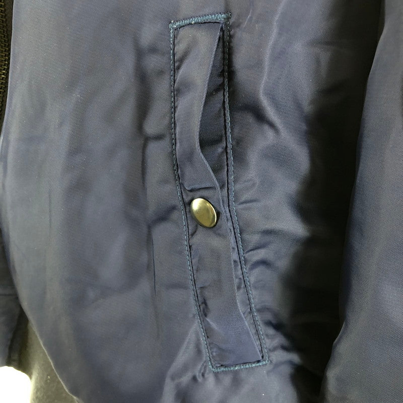 【中古品】【メンズ】 HOUSTON 51185 ヒューストン 刺繍MA-1ジャケット フライトジャケット フライトジャケット 147-260701-sm-08-otoh サイズ：XL カラー：ネイビー 万代Net店