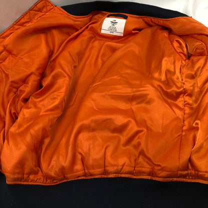 【中古品】【メンズ】 HOUSTON 51185 ヒューストン 刺繍MA-1ジャケット フライトジャケット フライトジャケット 147-260701-sm-08-otoh サイズ：XL カラー：ネイビー 万代Net店