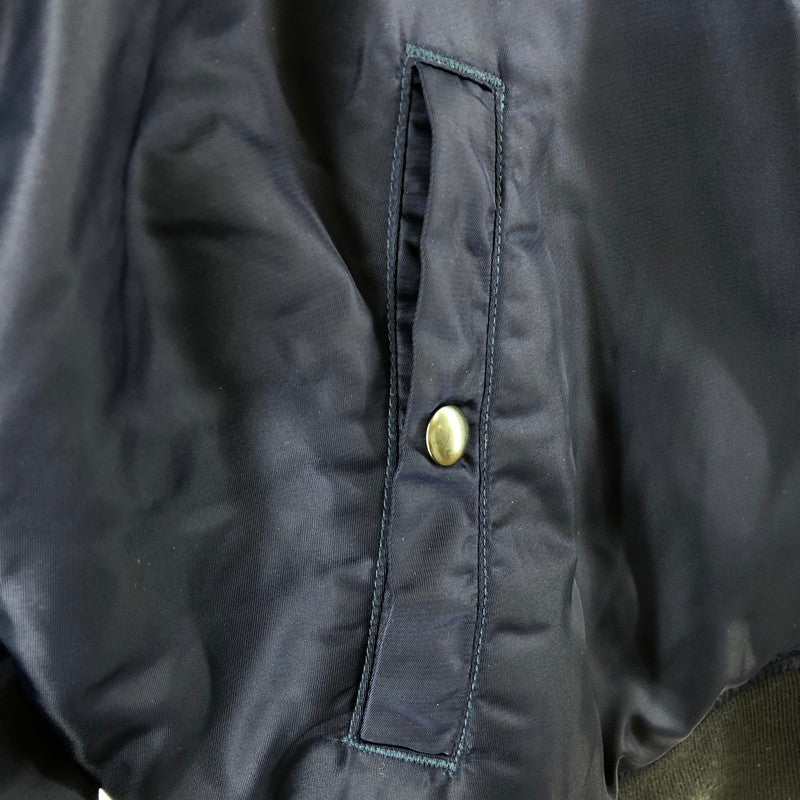 【中古品】【メンズ】 HOUSTON 51185 ヒューストン 刺繍MA-1ジャケット フライトジャケット フライトジャケット 147-260701-sm-08-otoh サイズ：XL カラー：ネイビー 万代Net店