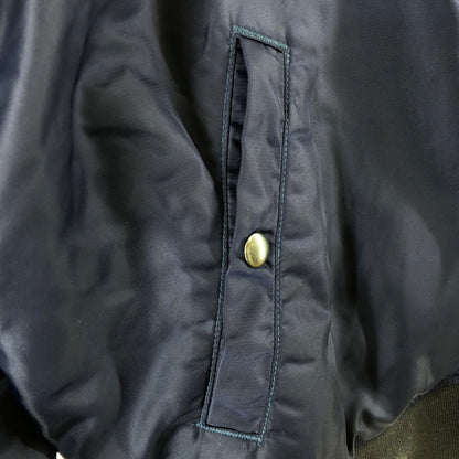 【中古品】【メンズ】 HOUSTON 51185 ヒューストン 刺繍MA-1ジャケット フライトジャケット フライトジャケット 147-260701-sm-08-otoh サイズ：XL カラー：ネイビー 万代Net店