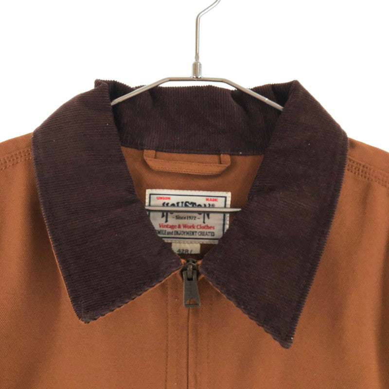 【中古品】【メンズ】 HOUSTON 51402 DUCK ZIP WORK JACKET ヒューストン 147-260701-sm-07-otoh サイズ：XL カラー：ブラウン 万代Net店