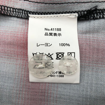 【中古品】【メンズ】 HOUSTON 41188 ヒューストン オンブレチェック オープンカラー 長袖シャツ 147-260703-sm-01-otoh カラー：グレー レッド 万代Net店