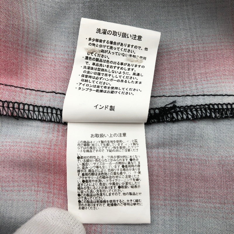【中古品】【メンズ】 HOUSTON 41188 ヒューストン オンブレチェック オープンカラー 長袖シャツ 147-260703-sm-01-otoh カラー：グレー レッド 万代Net店