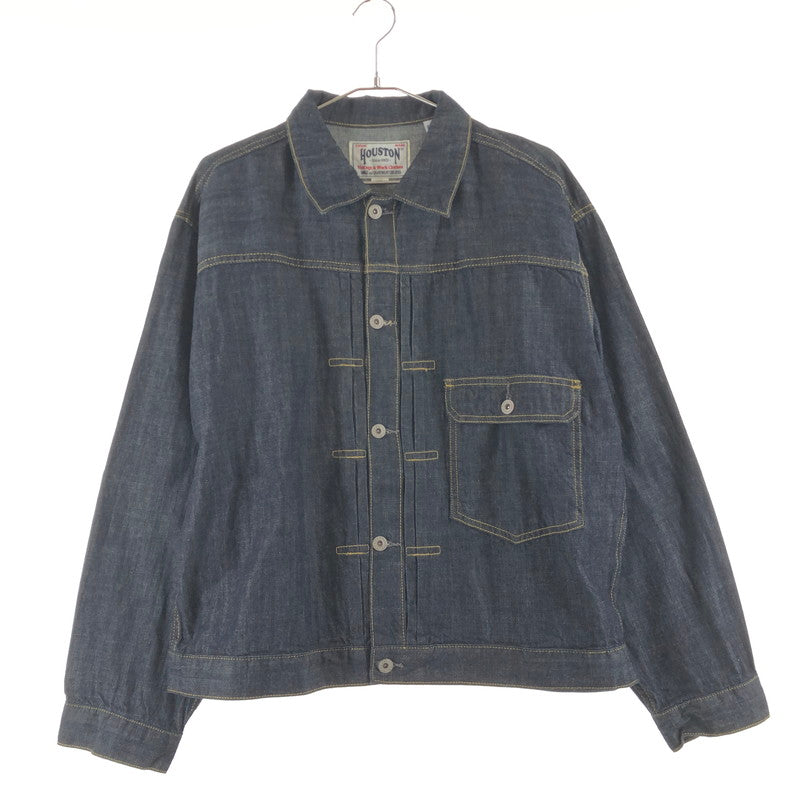 【中古品】【メンズ】 HOUSTON ヒューストン 51498 US COTTON DENIM SHIRT JACKET 147-260822-sm-07-otoh カラー：インディゴ ワンウォッシュ 万代Net店
