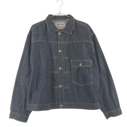 【中古品】【メンズ】 HOUSTON ヒューストン 51498 US COTTON DENIM SHIRT JACKET 147-260822-sm-07-otoh カラー：インディゴ ワンウォッシュ 万代Net店