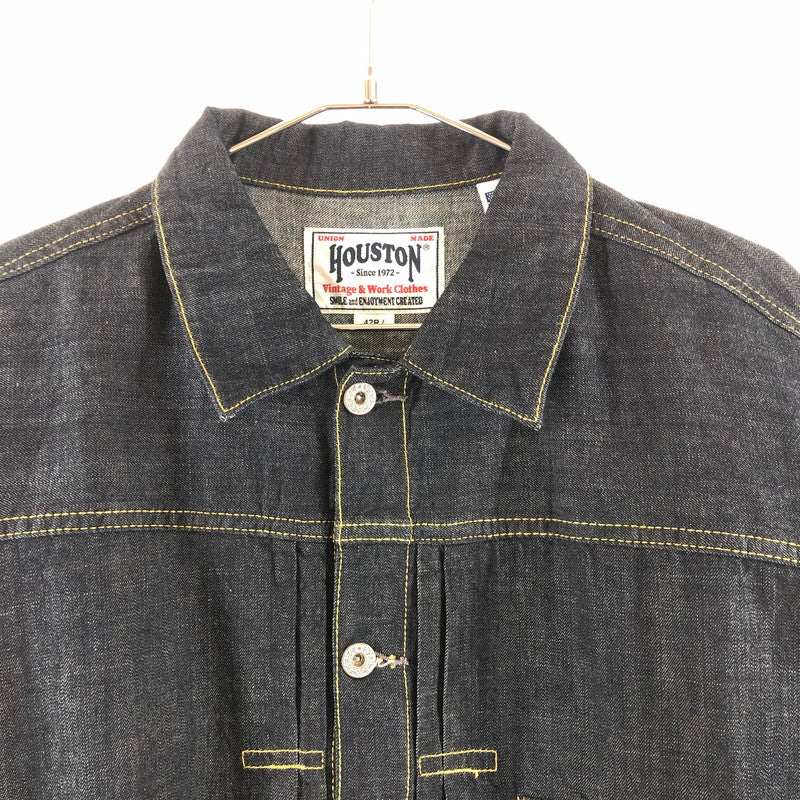 【中古品】【メンズ】 HOUSTON ヒューストン 51498 US COTTON DENIM SHIRT JACKET 147-260822-sm-07-otoh カラー：インディゴ ワンウォッシュ 万代Net店