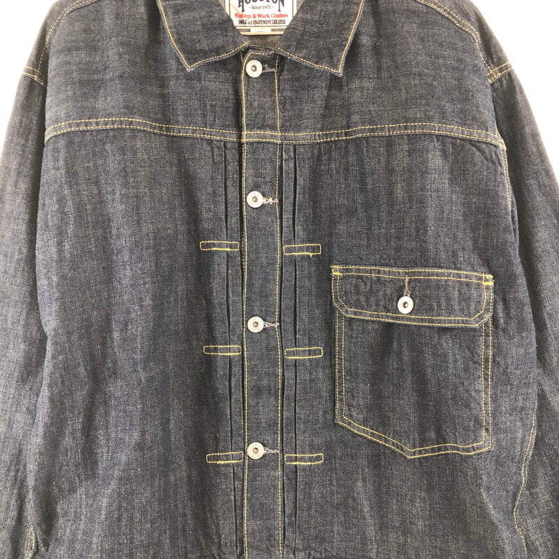 【中古品】【メンズ】 HOUSTON ヒューストン 51498 US COTTON DENIM SHIRT JACKET 147-260822-sm-07-otoh カラー：インディゴ ワンウォッシュ 万代Net店