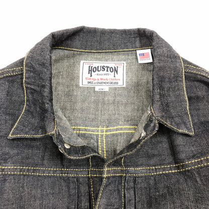 【中古品】【メンズ】 HOUSTON ヒューストン 51498 US COTTON DENIM SHIRT JACKET 147-260822-sm-07-otoh カラー：インディゴ ワンウォッシュ 万代Net店