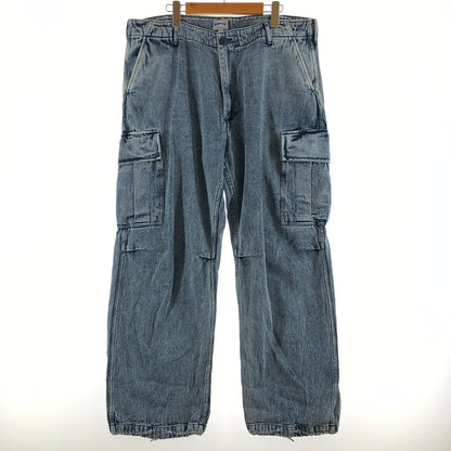【中古品】【メンズ】 HOUSTON 10124 DENIM BDU PANTS ヒューストン ケミカルウォッシュ ヴィンテージウォッシュ デニムカーゴパンツ 158-260702-sm-05-otoh サイズ：XL カラー：ブリーチ 万代Net店