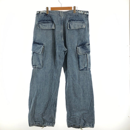 【中古品】【メンズ】 HOUSTON 10124 DENIM BDU PANTS ヒューストン ケミカルウォッシュ ヴィンテージウォッシュ デニムカーゴパンツ 158-260702-sm-05-otoh サイズ：XL カラー：ブリーチ 万代Net店