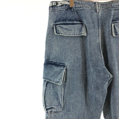 【中古品】【メンズ】 HOUSTON 10124 DENIM BDU PANTS ヒューストン ケミカルウォッシュ ヴィンテージウォッシュ デニムカーゴパンツ 158-260702-sm-05-otoh サイズ：XL カラー：ブリーチ 万代Net店