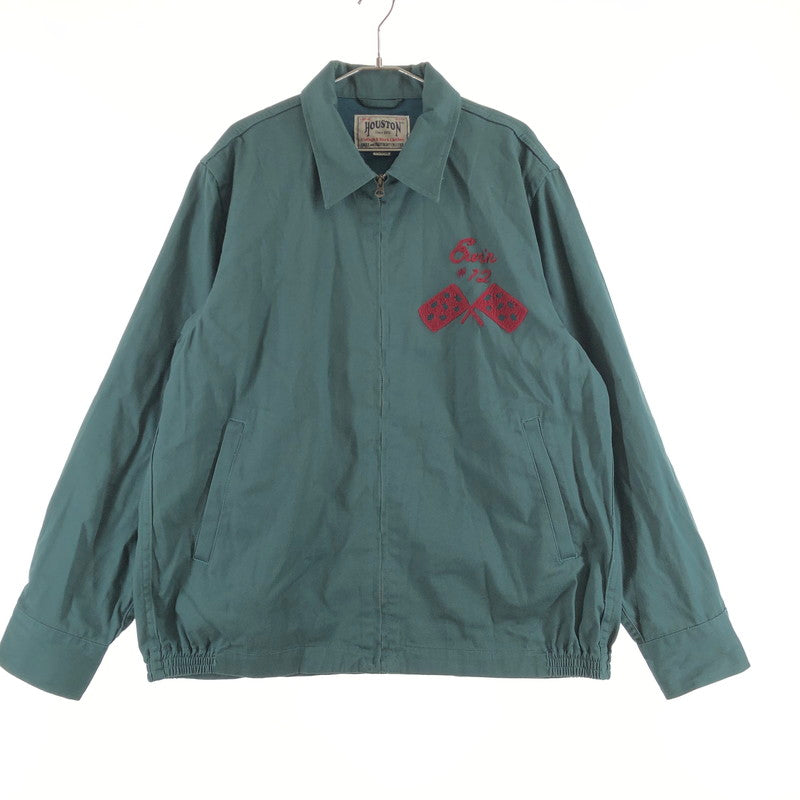 【中古品】【メンズ】 HOUSTON 51475 ”METROPOLITAN” EMB HARRINGTON JACKET ヒューストン 刺繍ハリントンジャケット 147-260701-sm-05-otoh サイズ：XL カラー：グリーン 万代Net店