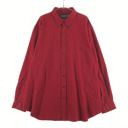 【中古品】【メンズ】 RALPHLAUREN ポロ ラルフローレン 長袖フランネルボタンダウンシャツ 長袖シャツ 147-260703-sm-05-otoh カラー：レッド ブラック 万代Net店