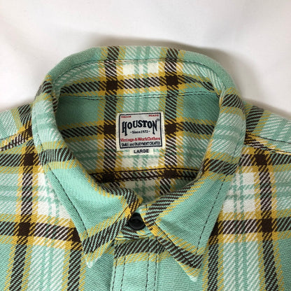 【中古品】【メンズ】 HOUSTON 41142 ヒューストン ヘビービエラ ワークチェックシャツ 147-260703-sm-04-otoh カラー：グリーン 万代Net店