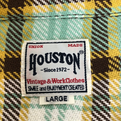【中古品】【メンズ】 HOUSTON 41142 ヒューストン ヘビービエラ ワークチェックシャツ 147-260703-sm-04-otoh カラー：グリーン 万代Net店