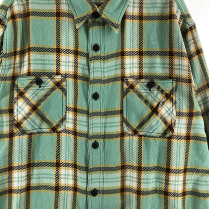 【中古品】【メンズ】 HOUSTON 41142 ヒューストン ヘビービエラ ワークチェックシャツ 147-260703-sm-04-otoh カラー：グリーン 万代Net店
