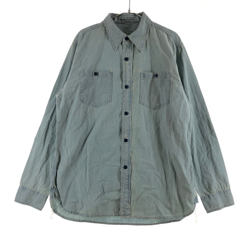 【中古品】【メンズ】 HOUSTON 41092 CHAMBRAY SHIRT ヒューストン USAコットン シャンブレー 長袖ワークシャツ 147-260703-sm-03-otoh カラー：ヴィンテージウォッシュ 万代Net店