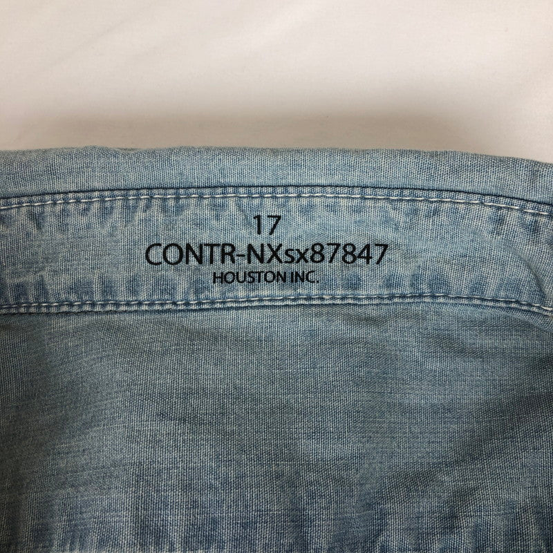 【中古品】【メンズ】 HOUSTON 41092 CHAMBRAY SHIRT ヒューストン USAコットン シャンブレー 長袖ワークシャツ 147-260703-sm-03-otoh カラー：ヴィンテージウォッシュ 万代Net店